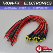 5/10/20Pcs 1.8mm Yellow Round Diffused Yellow Lens LED 20CM Pre Wired DC12V