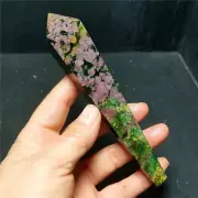 RARE 136.7g Natural Polished Grandmother Green Ruby Crystal Mace Healing WYY2106
