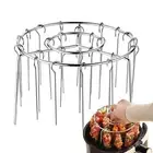 24PC BBQ Vertical Skewer + Round Stainless Steel Air Fryer Kebab Rack For Hiking