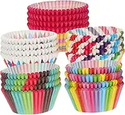 MAGICLULU 500Pcs Rainbow Cupcake Cases Grease Resistant Muffin Liners for Baking for Themed Parties Birthdays and Weddings Fun Dessert Cups and Containers