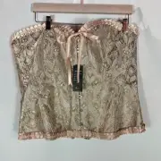 NWT alivila y fashion rose gold paisley corset size 5XL