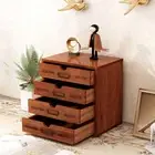 Desk Organizer with 4 Drawers Stackable Wooden Storage Box for Home