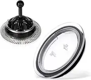 Milk Frother Lid for Nespresso Aeroccino 3, Frother Whisk Compatible with Nespresso Aeroccino 3/4/XL, Milk Frother Replacement Parts Frother Cover and Whisk for Nespresso Frother Machine