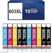 Licai 603XL Ink Cartridges Compatible with Epson 603 603 XL for Epson Expression Home XP-2100 XP-2105 XP-4105 XP-4100 XP-3100 XP-3105 WF-2850DWF WF-2830DWF WF-2830DWF WF-2830 DWF WF-28. 10DWF (10DWF)
