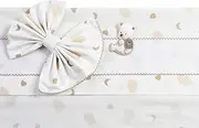 FILET - 3-Piece Set for pushchairs, Taupe, consisting of 1 Fitted Sheet, 1 top Sheet with Embroidered Aida and 1 Pillowcase, 100% Cotton, Made in Italy