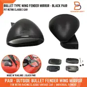 PAIR BLACK DOOR BULLET MIRROR RETRO VINTAGE BMW M1 SPORT MATRA-SIMCA BAGHEERA (for: Opel)