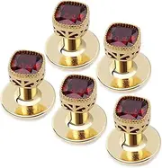 [HAWSON] Crystal Tuxedo Studs for Mens Tuxedo Shirt,5 PCS Tuxedo Buttons for Birthday Wedding Party Christmas.