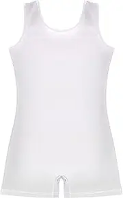 [GAIGEO] Toddler Gymnastics Leotards for Girls Unitards Dance Outfit with Shorts White Gradient 2-3t