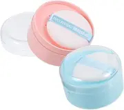 BIUDECO 2 pcs Powder Puff Case Portable Empty Powder Puff Container Lightweight and Convenient for Home Travel Use