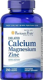 Puritan's Pride Chelated Calcium Magnesium Zinc, 250 Caplets (4293)