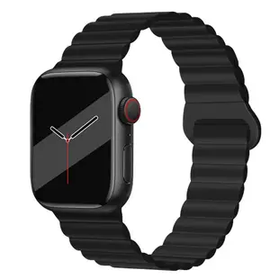 矽膠磁吸 穿扣 apple watch 8 7 6 5 SE 錶帶 45mm 44mm 41mm iPhone 錶帶