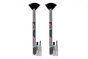 Multi-Brush Nail Art Set by Bourjois for Women - 3 Pc Set Fan Brush, Shader Brush, Liner Brush - Pack of 2