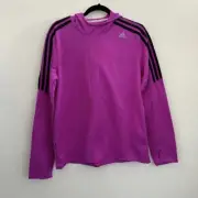 Adidas Performance Climalite Response Purple Hooded Long Sleeve Top Size Large