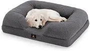 Orthopedic Dog Bed for Large Dogs, Memory Foam Pet Bed With Removable Washable Cover, Non-Slip Bottom and Egg-Crate Foam Big Dog Couch - Grey