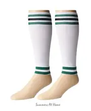 Leg Warmers Sock Couture Compression Stockings White Green OS women's