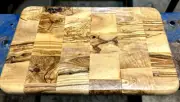 STUNNING HANDMADE OLIVE WOOD CHEESEBOARD 12" X 8"