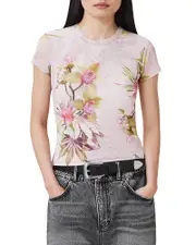 Allsaints Ellie Floral Mesh Tee