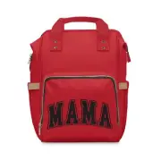 MAMA Dark Red Multifunctional Diaper Backpack
