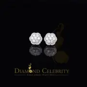 925 Sterling White Silver 2.7ct Cubic Zirconia Flower Women's Stud Earrings