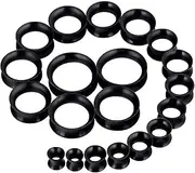 [Longbeauty] 20pcs Tunnels Kit 2g-1" Silicone Ear Skin Gauges Plugs Ear Expander Stretching Set