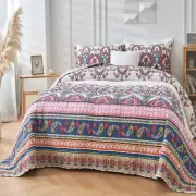 Patchwork Bed Quilt St Clair King Size Coverlet 245x265cm