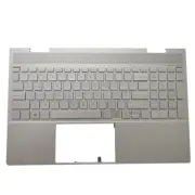 New Backlit For HP Envy X360 15-ED Palmrest Cover & Keyboard L93227-001 Silver