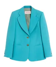 Valentino Crepe Couture Single-Breasted Blazer IT40,IT44,IT42,IT38,IT36 sky-blue