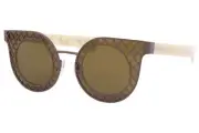 Salvatore Ferragamo SF171S 204 Sunglasses Women's Matte Brown-Ivory/Brown Lenses