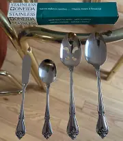 1-VTG Oneida Cube Old Baroque 4 Pc. Serve Set W/Box NEW USA Sugar Butter 2 Spoon