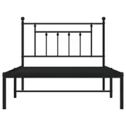 vidaXL Bed Frame Metal Bed Base with Headboard King Single Size Bed Black