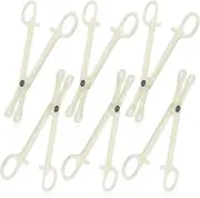 Autdor 25Pcs Piercing Forceps - Rounded Slotted Disposable Clamps for Septum, Lip, Navel, Tongue, Belly, Ear, Nose - Piercing Kit Tools