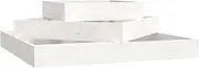 White Planter Pot 83x83x27 cm Solid Wood Pine for Indoor/Outdoor Use - Durable & Eco-Friendly Garden Decor Solution for Home & Patio