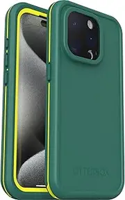 OtterBox Fre Case for iPhone 15 Pro for MagSafe, Waterproof (IP68), Shockproof, Dirtproof, Sleek and Slim Protective Case with Built in Screen Protector, x5 Tested to Military Standard, Green