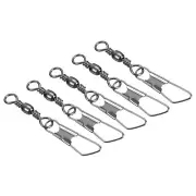 Fishing Barrel Swivel with Safety Snap, 100Pcs 101lb Carbon Steel, Black