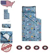 Breathable Cotton Nap Mat with Blanket & Pillow – Perfect for Kids Aged 3-6