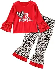 [Zanie Kids] Toddler Girl Christmas Outfit Pullover Shirts Tops Flare Pants Xmas Baby Clothes Set 1-6T