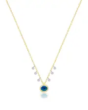 Meira T 14K White & Yellow Gold Opal & Blue Topaz Pendant Necklace, 16-18