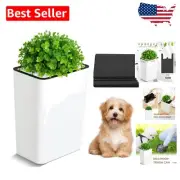 Chic White Dog Waste Bin - 3.96 Gal Trash Can with Lid & 50 Bags Included
