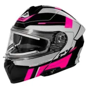 Castle X CX935 Raid Snowmobile Helmet w/ Electric Shield - Gloss Pink Glo/Silver