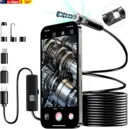 Dual Lens Endoscope Inspection Camera with Light, 1080P FHD Borescope Camera, Di