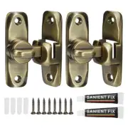90/180°Barn Door Lock, 2 Set Zinc Alloy Flip Sliding Door Latches, Bronze