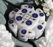 4"x4"x2" Marble Jewelry Box Lapis Floral Trinket pietra dura Handmade Art Decors