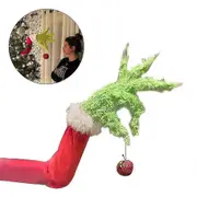 How The Grinch Stole Christmas Tree Wreath Plush Hand Doll Xmas Tree Decoration Prop -NMAOV