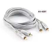 9ft 2-RCA to 2-RCA Silver Male to Male DJ/Mixer/Stereo System Audio Cable