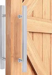 Door Handle Sliding Barn Door Handle Set,Stainless Steel Pipe Door Push Pull Bar Handle with Hardware Handle for Interior Exterior Glass Wooden Door (Matte Black 120cm/47.2in) (Shiver