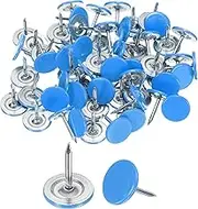 uxcell 120Pcs Push Pins, 11mmx13mm Round Flat Head Decorative Thumb Tacks Upholstery Tacks for Cork Board Office Wall Hangings, Blue