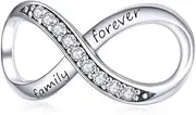 [DOYIS] 925 Sterling Silver Infinity Charms Beads Family Forever with crystal compatible with Pandora Bracelet Necklace
