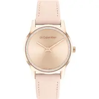 在飛比找ETMall東森購物網優惠-Calvin Klein 凱文克萊 CK 瑞士製晶鑽皮帶女錶