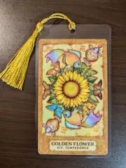 TEMPERANCE Bookmark GOLDEN FLOWER Tarot Deck Chrysalis Art Card Oracle Butterfly