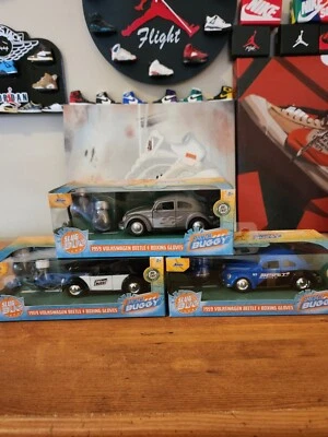 Jada 1/32 Punch Buggy Lot of 3 1959 Volkswagen Beetles & Boxing Gloves...